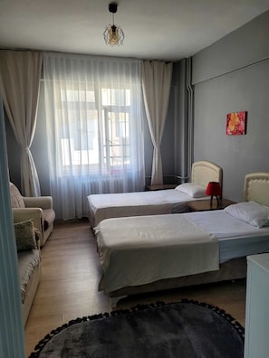 Deluxe Twin Room, City View | Desk, laptop workspace, free WiFi