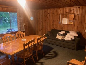 Smart TV, DVD player, books, video library