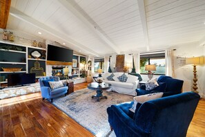 TV, fireplace, table tennis