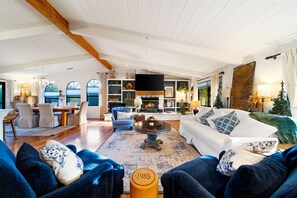 TV, fireplace, table tennis