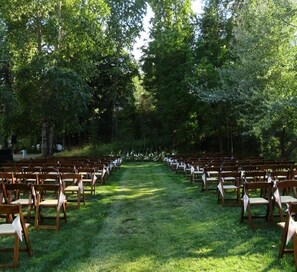 Outdoor banquet area