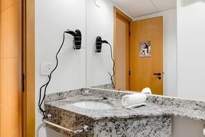 Hair dryer, towels