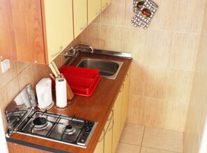 Apartment | Private kitchen | Fridge, microwave, stovetop, electric kettle - Apartments Antonio - Two Bedroom Apartment With Terrace (Orebic)
