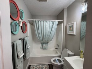 Hair dryer, towels, soap, toilet paper - Villa Getaway: 2-Bd 1-Ba w Enclosed Lanai w Heat & AC Villa in The Villages (The Villages)