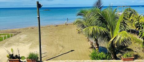 On the beach, beach towels