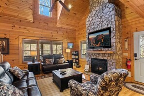 Smart TV, fireplace, video games, ping pong