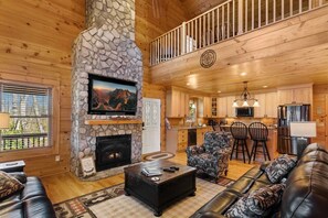 Smart TV, fireplace, video games, ping pong