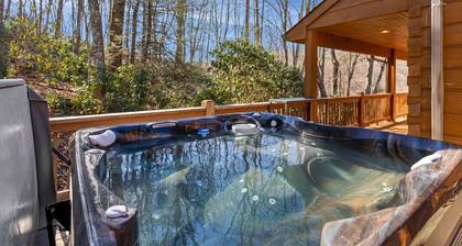 Spacious & Serene 5BR Log Cabin w Hot Tub~ Fire Pit~ Grill~ Game Room~ Huge Deck