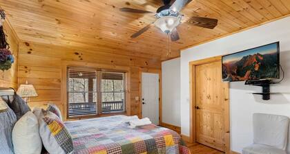 Spacious & Serene 5BR Log Cabin w Hot Tub~ Fire Pit~ Grill~ Game Room~ Huge Deck