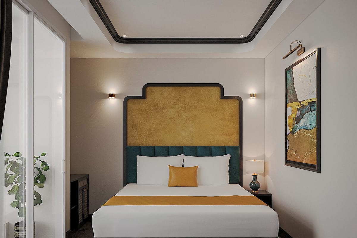 In-room safe, desk, laptop workspace, blackout curtains