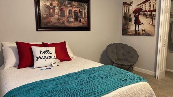 2 bedrooms, iron/ironing board, WiFi, bed sheets