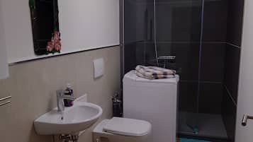 Dusche, Handtücher, Toilettenpapier