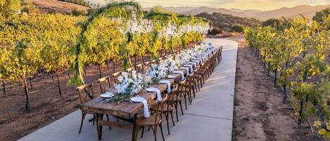 Área externa para banquete