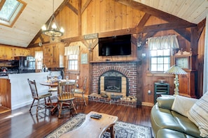 Interior - Lakeside Log Cabin w/ Porch in Monadnock Region (Rindge)
