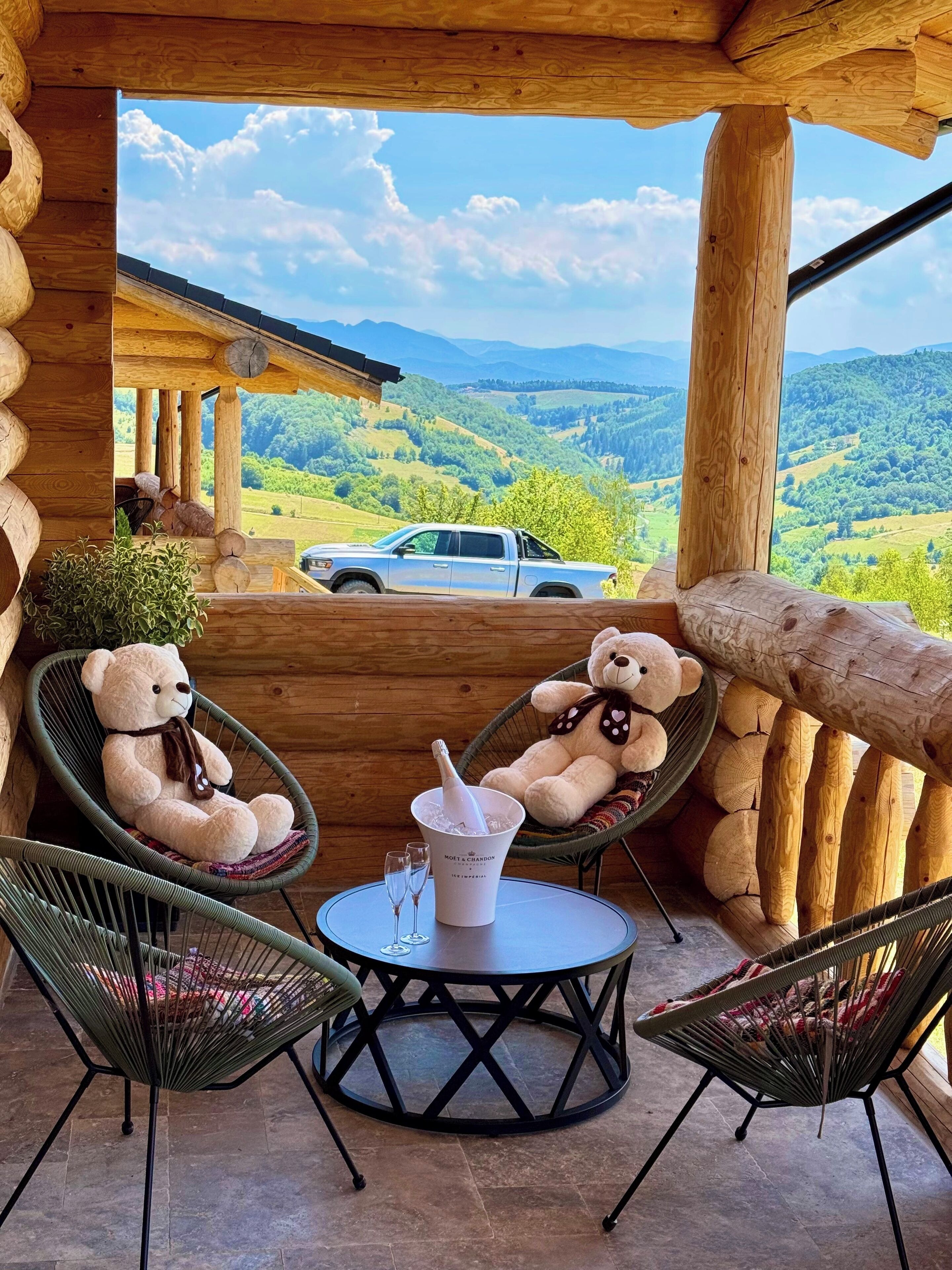 Deluxe-Chalet, Hügelblick | Terrasse/Patio