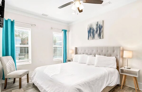 4 bedrooms, iron/ironing board, WiFi, bed sheets