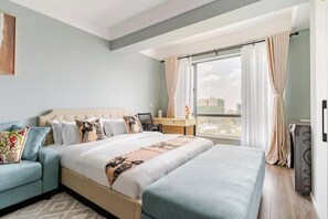 1 bedroom, internet, bed sheets