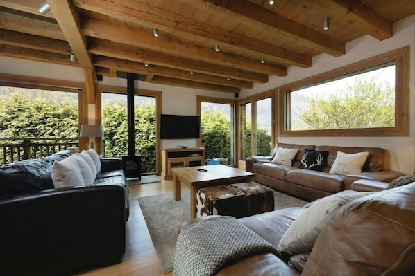 TV, fireplace, video games, stereo