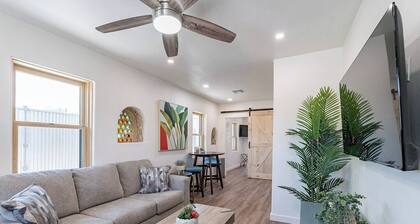 Located downtown this 1 bedroom 1 bathroom is fully remodeled with your own dedicated electric vehicle charger .
