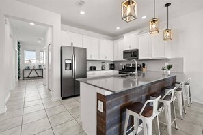 Microwave, dishwasher, high chair