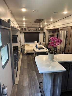 Interior - Charming RV with AC in Columbus for a cozy getaway (Columbus)