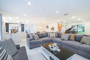 Luxury Villa, 4 Bedrooms, Hot Tub, Garden View | Living area | Smart TV, Netflix, streaming services