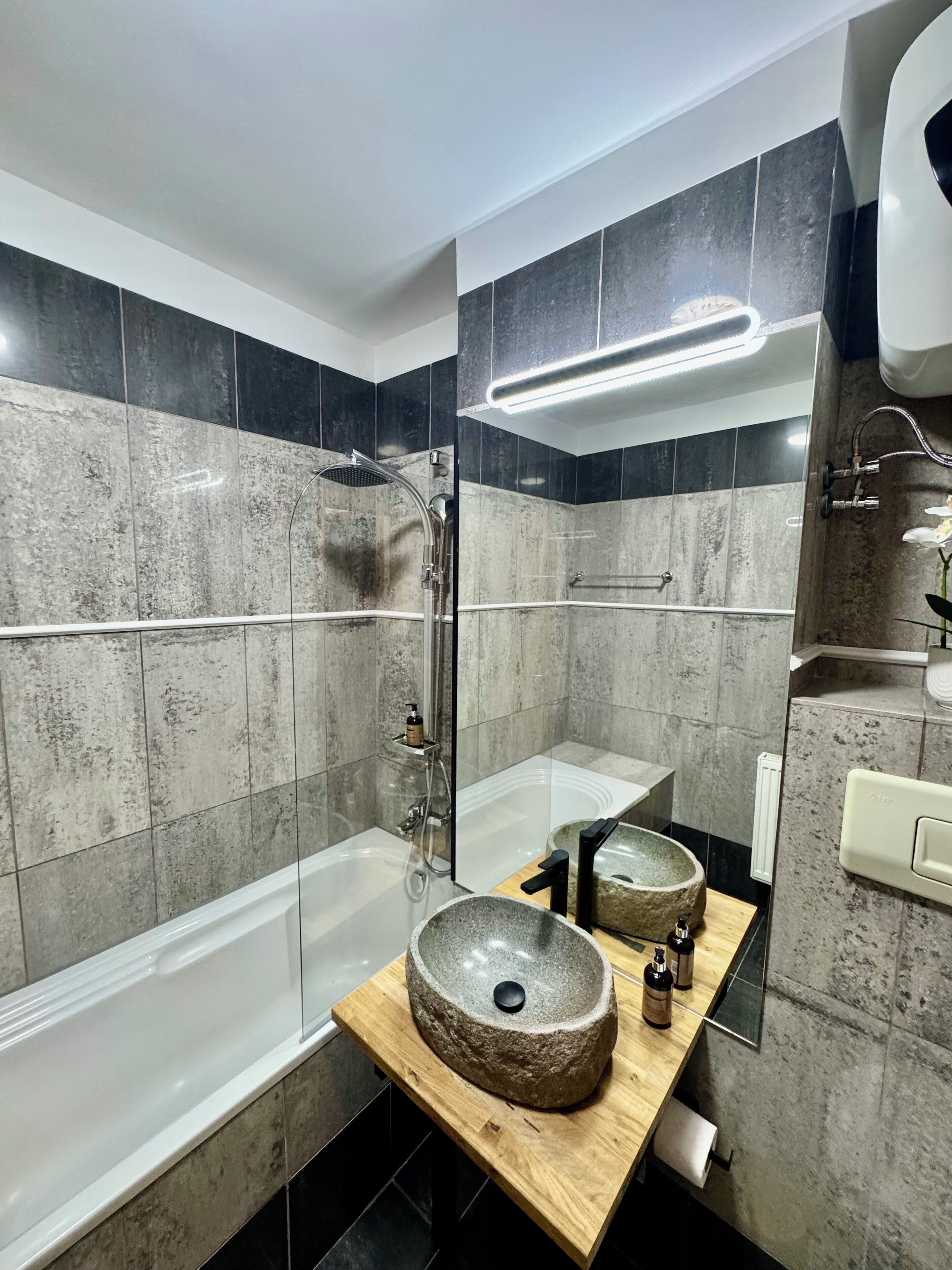 Apartamento Premier | Baño | Artículos de higiene personal gratuitos, secador de pelo y toallas