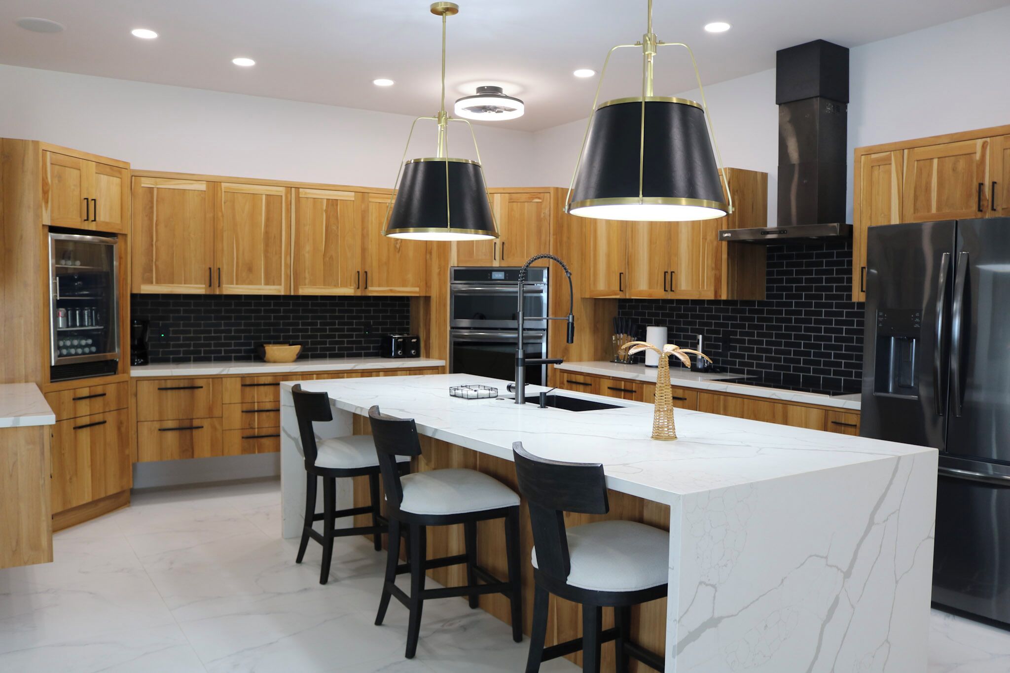 Luxury Villa, Ocean View | Private kitchen | Full-sized fridge, microwave, oven, stovetop