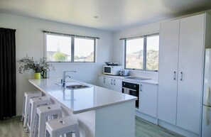 Fridge, microwave, dishwasher, toaster