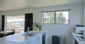 Fridge, microwave, dishwasher, toaster