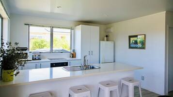 Fridge, microwave, dishwasher, toaster