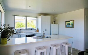 Fridge, microwave, dishwasher, toaster