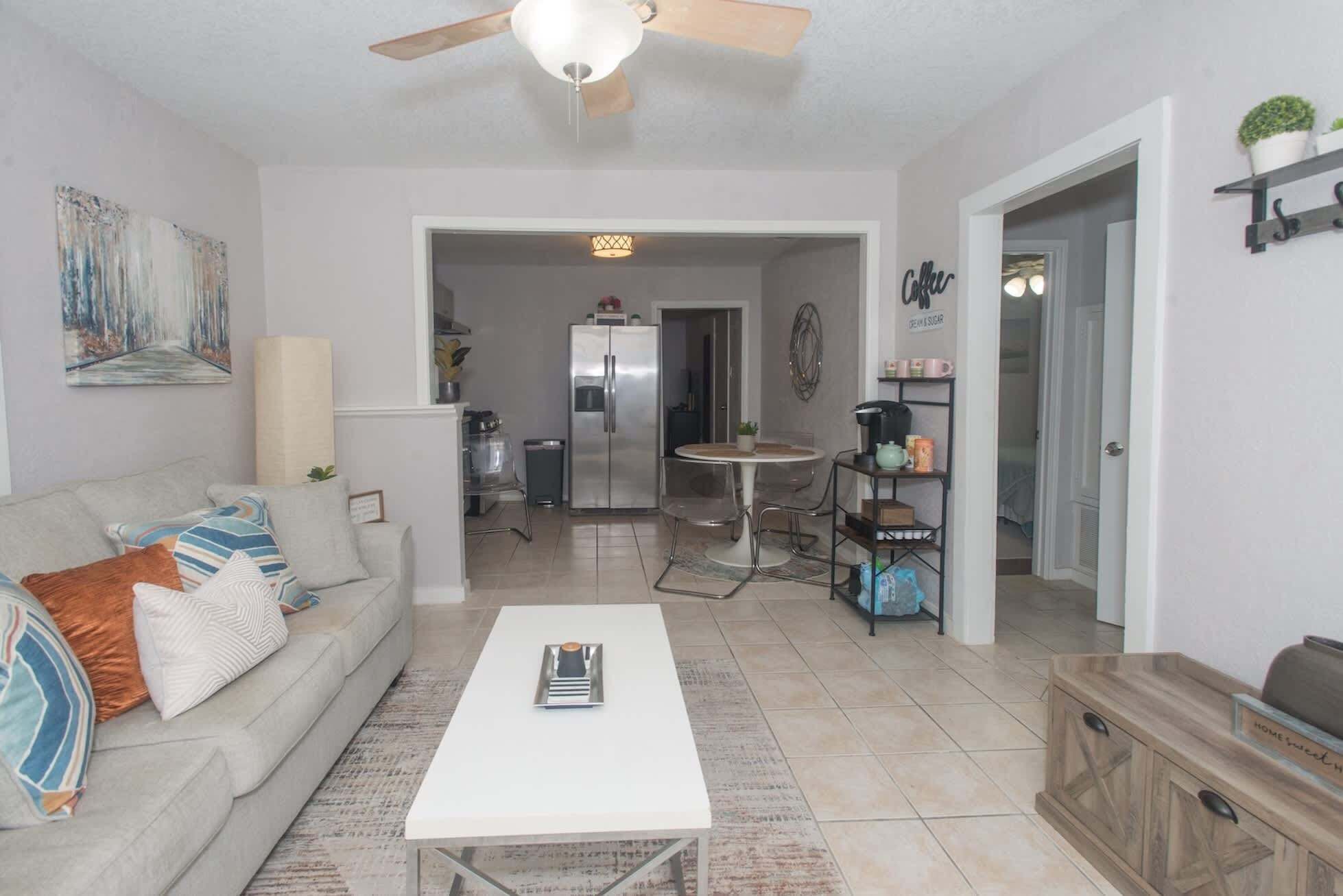 House, Multiple Beds, Patio, Garden View (Brunswick Bungalow) | Living area | 42-inch flat-screen TV with digital channels