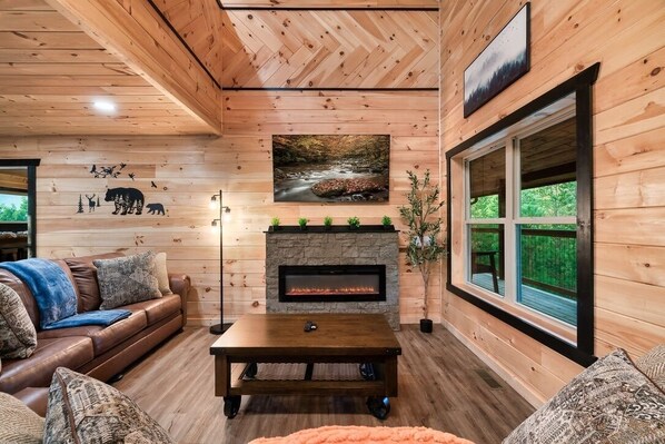 Smart TV, fireplace, video games