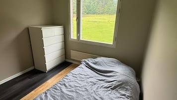 2 bedrooms, iron/ironing board, internet, bed sheets