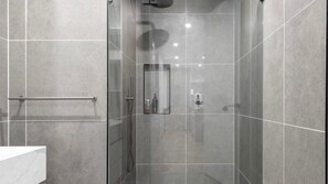 Shower, towels - Elevated Escape - 2BR w Gym & Rooftop Spa (Ivanhoe)