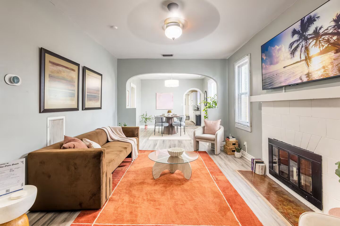 Smart TV, fireplace, foosball, table tennis