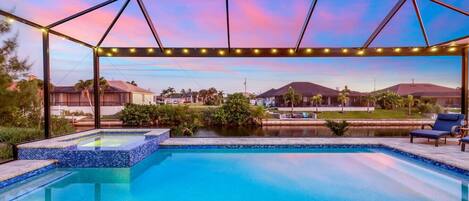 Outdoor pool, a heated pool