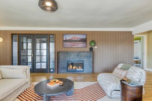 House (3 Bedrooms) | Interior - Walk to Beach & Shops Fireplace, Patio Dining & Firepit at Manzanita Ave (Manzanita)