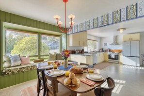 Interior - Walk to Beach & Shops Fireplace, Patio Dining & Firepit at Manzanita Ave (Manzanita)