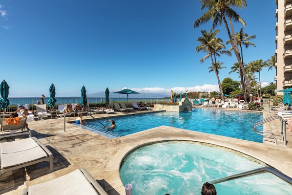 Outdoor pool, a heated pool
