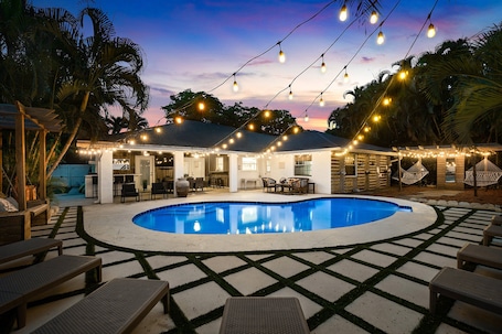 A heated pool. Outdoor Paradise: HtdPool•Hammocks•GmRm•MiniGolf