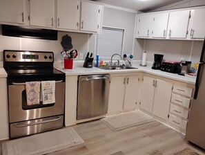 Microwave, oven, stovetop, dishwasher