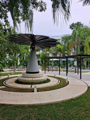 Departamento, 1 habitación, con acceso para personas discapacitadas, patio | Jardín