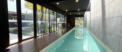 Indoor pool, a heated pool