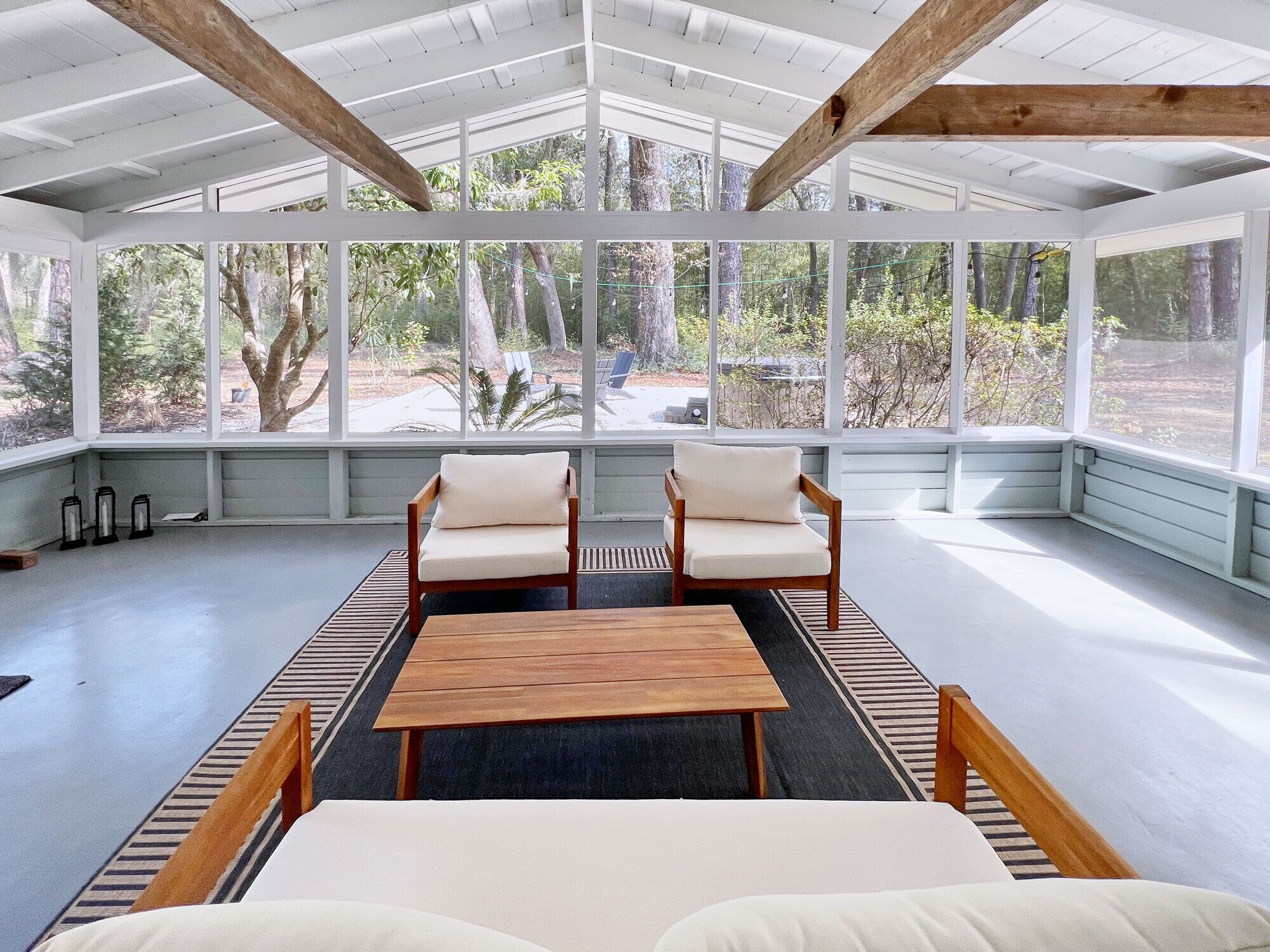 Cabaña de lujo, cocina, vista al jardín | Terraza o patio