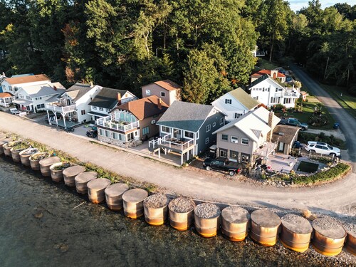 Newly Renovated Lakefront Retreat w/ Unbeatable Lake Erie Views & Private Beach.