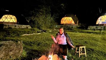 Outdoor banquet area