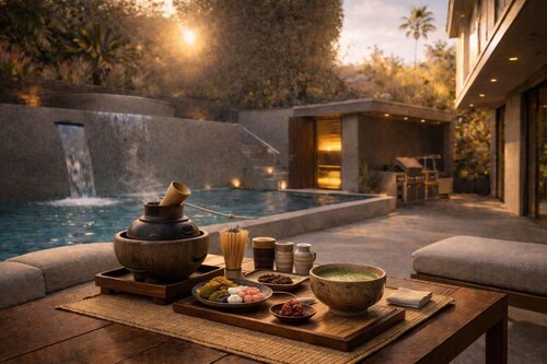 Luxury 5BR Sunset Plaza Villa, Pool, Spa, Sauna & Tennis