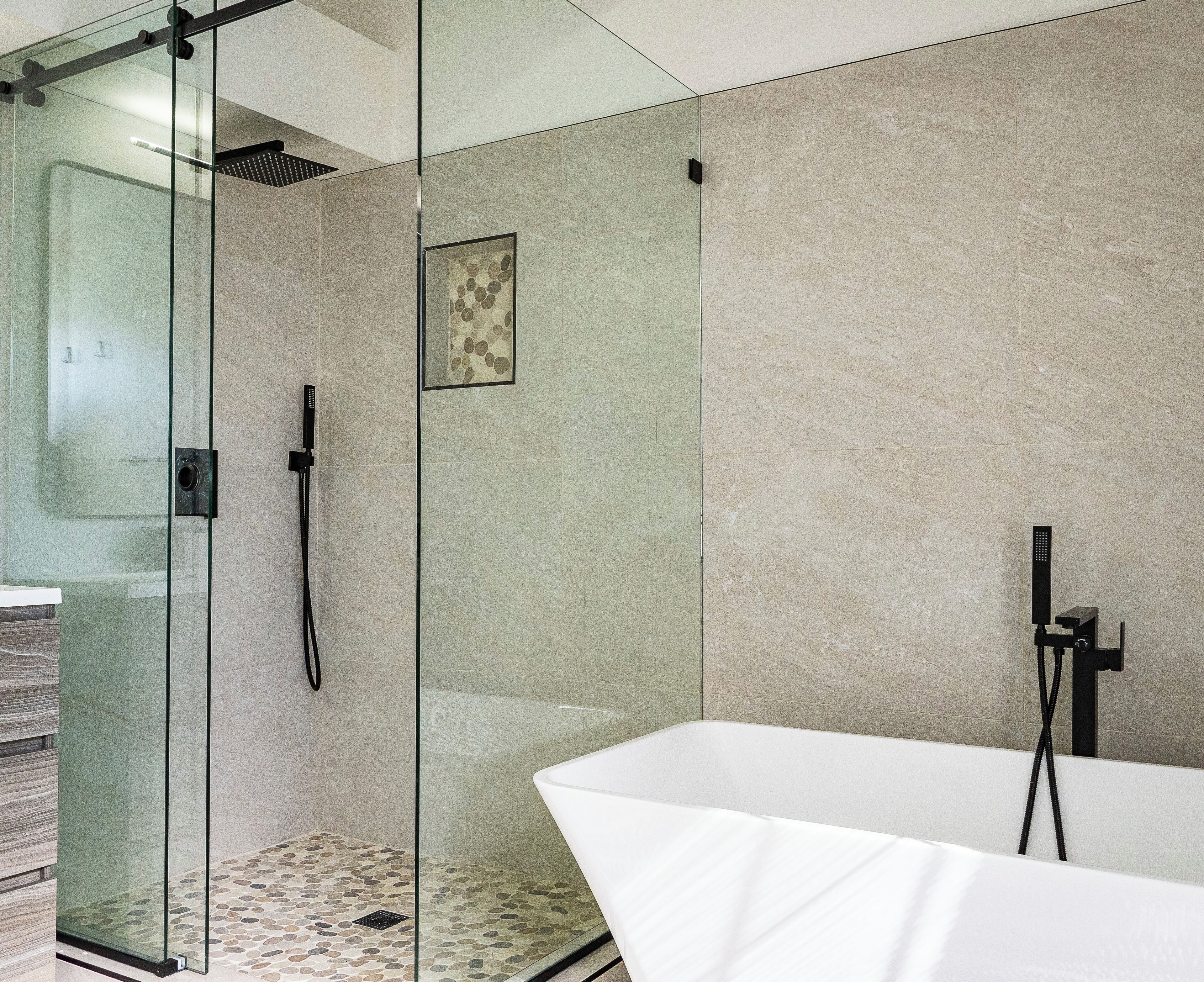 Hair dryer, towels, toilet paper